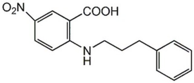 Kwas 5-nitro-2-(3-fenylopropyloamino)benzoesowy Potent Cl&#8315; channel blocker (IC&#8325;&#8320; = 100 nM-100 &#181;M), depending on channel subtype and assay method.