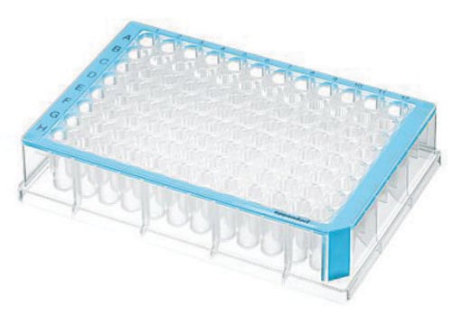 Eppendorf&#174; Deepwell Plate 96/500&#956;L PCR Clean, volume 500&#160;&#956;L, blue border with clear wells, pkg of 40&#160;plates (5 bags x 8 plates)