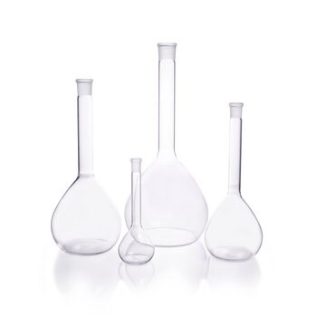 DURAN&#174; Volumetric flask partially ground without print neck joint: ST/NS 12/21, flask capacity (100&#160;mL)