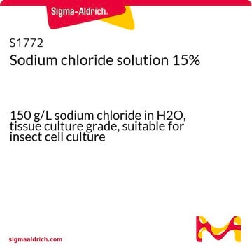 Sodium chloride solution 15% 150&#160;g/L sodium chloride in H2O, tissue culture grade, suitable for insect cell culture