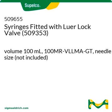 Syringes Fitted with Luer Lock Valve volume 100&#160;mL, 100MR-VLLMA-GT, needle size (not included)