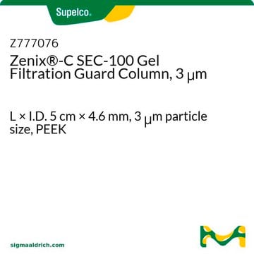 Zenix&#174;-C SEC-100 Gel Filtration Guard Column, 3 &#956;m L × I.D. 5&#160;cm × 4.6&#160;mm, 3&#160;&#956;m particle size, PEEK