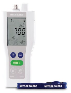 Mettler Toledo FiveGo&#8482; pH / mV portable meter model, F2, Food Kit including LE427-IP67 puncture pH electrode and hard-shell carrying case, AC/DC input 230 V AC, universal plug set