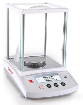 Ohaus&#174; PR Analytical Balance Model PR124M, weighing capacity 120&#160;g, resolution: 0.1&#160;mg, AC/DC input 230 V, universal plug set