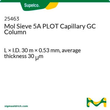 Colonne capillaire pour GC/CPG à tamis moléculaire 5&nbsp;Å PLOT L × I.D. 30&#160;m × 0.53&#160;mm, average thickness 30&#160;&#956;m