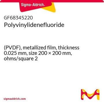 Polyvinylidenefluoride (PVDF), metallized film, thickness 0.025&#160;mm, size 200 × 200&#160;mm, ohms/square 2