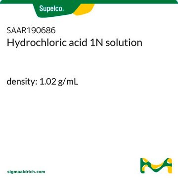 Hydrochloric acid 1N solution density: 1.02&#160;g/mL