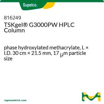 TSKgel&#174; G3000PW HPLC Column phase hydroxylated methacrylate, L × I.D. 30&#160;cm × 21.5&#160;mm, 17&#160;&#956;m particle size