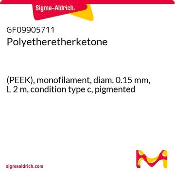 Polyetheretherketone (PEEK), monofilament, diam. 0.15&#160;mm, L 2&#160;m, condition type c, pigmented