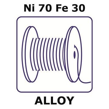 Nickel-iron alloy, Ni70Fe30 20m insulated wire, 0.025mm conductor diameter, 0.0035mm insulation thickness, polyimide insulation