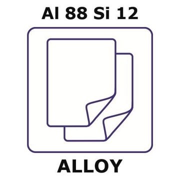 Aluminum/Silicon foil, Al 88%/Si 12%, thickness 7.0&#160;mm, size 71 × 88&#160;mm