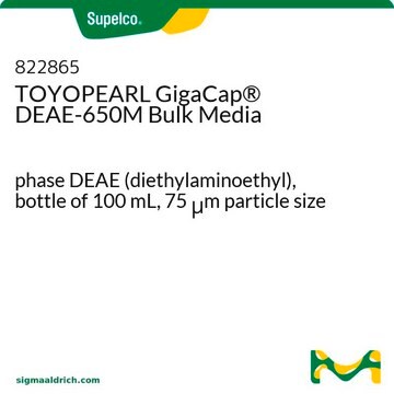 TOYOPEARL GigaCap&#174; DEAE-650M Bulk Media bottle of 100&#160;mL, phase DEAE (diethylaminoethyl), 75&#160;&#956;m particle size