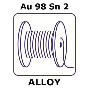 Gold-tin alloy, Au98Sn2 0.1m wire, 0.5mm diameter