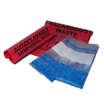 MTC&#8482; Bio Autoclave Bags 24 in. x 32 in. (61 x 81 cm), red (black printed warnings)