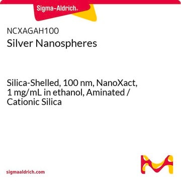 银纳米球 Silica-Shelled, 100&#160;nm, NanoXact, 1&#160;mg/mL in ethanol, Aminated / Cationic Silica