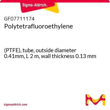 Polytetrafluoroethylene (PTFE), tube, outside diameter 0.41mm, L 2&#160;m, wall thickness 0.13&#160;mm