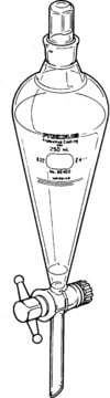 PYREXPLUS&#174; Squibb separatory funnel, Pyrex&#174; tapered stopper, PTFE stopcock funnel capacity 2,000&#160;mL