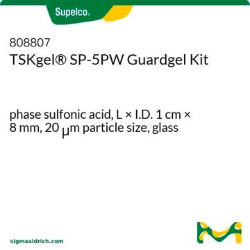 TSKgel&#174; SP-5PW Guardgel Kit phase sulfonic acid, L × I.D. 1&#160;cm × 8&#160;mm, 20&#160;&#956;m particle size, glass