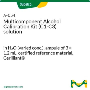 Mehrkomponenten-Alkohol-Kalibrationskit (C1-C3) -Lösung in H2O (varied conc.), ampule of 3 × 1.2&#160;mL, certified reference material, Cerilliant&#174;