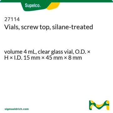 Screw Top Vial, Silane-Treated volume 4&#160;mL, clear glass vial, O.D. × H × I.D. 15&#160;mm × 45&#160;mm × 8&#160;mm