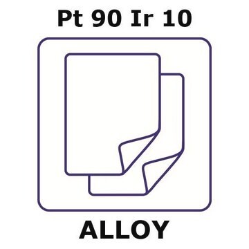 Platinum-iridium alloy, Pt90Ir10 foil, 50 x 50mm, 0.125mm thickness, as rolled