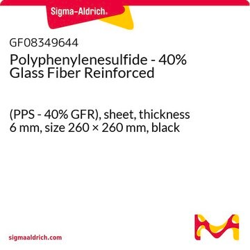 Polyphenylenesulfide - 40% Glass Fiber Reinforced (PPS - 40% GFR), sheet, thickness 6&#160;mm, size 260 × 260&#160;mm, black