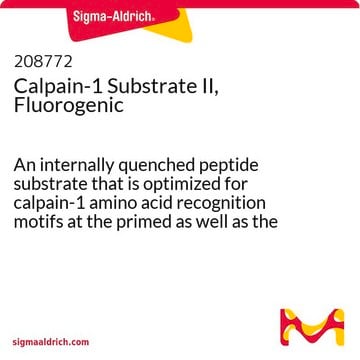 Calpain-1-Substrat&nbsp;II, fluorogen An internally quenched peptide substrate that is optimized for calpain-1 amino acid recognition motifs at the primed as well as the non-primed sides.