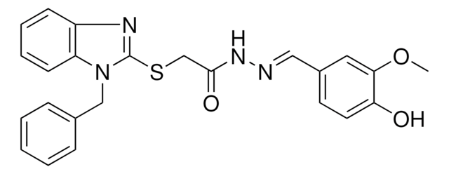 2-[(1-BENZYL-1H-BENZIMIDAZOL-2-YL)SULFANYL]-N'-[(E)-(4-HYDROXY-3-METHOXYPHENYL)METHYLIDENE]ACETOHYDRAZIDE AldrichCPR