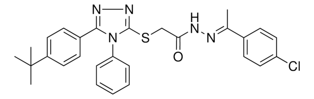 2-{[5-(4-TERT-BUTYLPHENYL)-4-PHENYL-4H-1,2,4-TRIAZOL-3-YL]SULFANYL}-N'-[(E)-1-(4-CHLOROPHENYL)ETHYLIDENE]ACETOHYDRAZIDE AldrichCPR