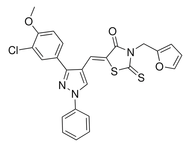 (5Z)-5-{[3-(3-CHLORO-4-METHOXYPHENYL)-1-PHENYL-1H-PYRAZOL-4-YL]METHYLENE}-3-(2-FURYLMETHYL)-2-THIOXO-1,3-THIAZOLIDIN-4-ONE AldrichCPR