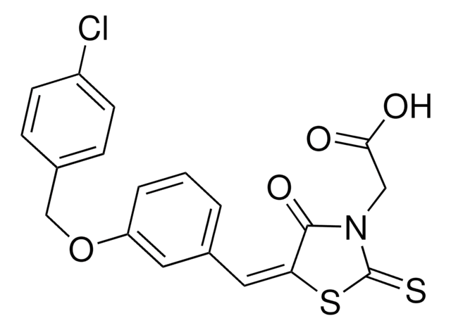 ((5E)-5-{3-[(4-CHLOROBENZYL)OXY]BENZYLIDENE}-4-OXO-2-THIOXO-1,3-THIAZOLIDIN-3-YL)ACETIC ACID AldrichCPR