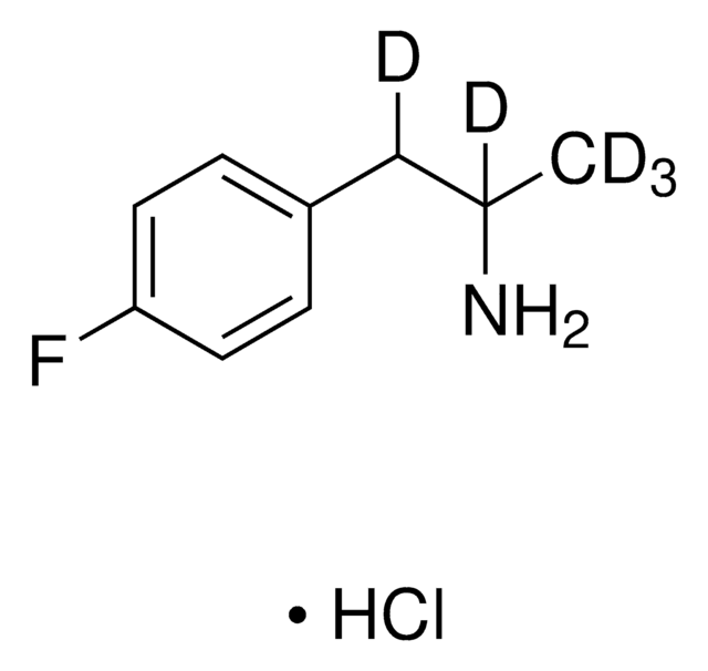 (±)-4-Fluoroamphetamine-D5 (side chain) hydrochloride solution 100&#160;&#956;g/mL in methanol (as free base), ampule of 1&#160;mL, certified reference material, Cerilliant&#174;