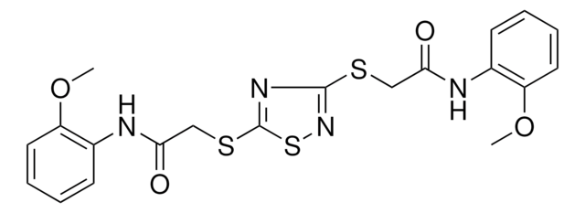 2-[(3-{[2-(2-METHOXYANILINO)-2-OXOETHYL]SULFANYL}-1,2,4-THIADIAZOL-5-YL)SULFANYL]-N-(2-METHOXYPHENYL)ACETAMIDE AldrichCPR