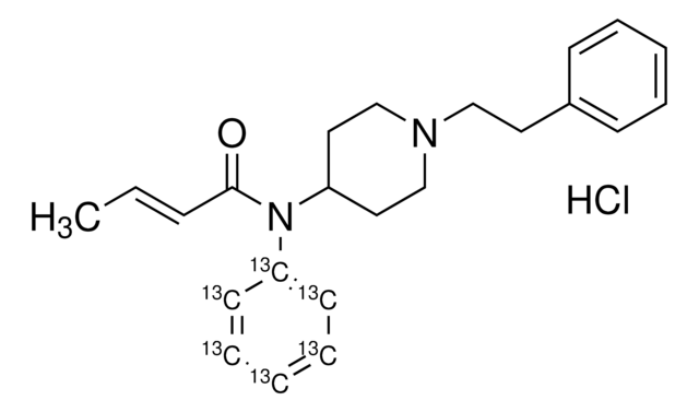 Crotonyl fentanyl-13C6 hydrochloride solution 100&#160;&#956;g/mL in methanol ((as free base)), certified reference material, ampule of 0.5&#160;mL, Cerilliant&#174;