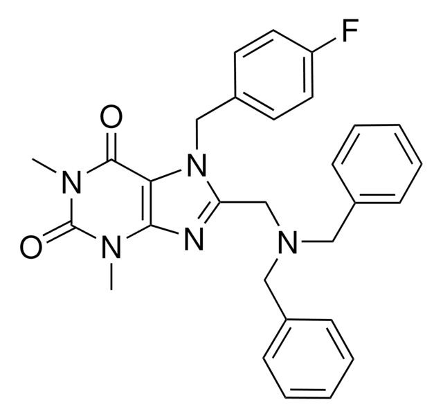 8-[(DIBENZYLAMINO)METHYL]-7-(4-FLUOROBENZYL)-1,3-DIMETHYL-3,7-DIHYDRO-1H-PURINE-2,6-DIONE AldrichCPR