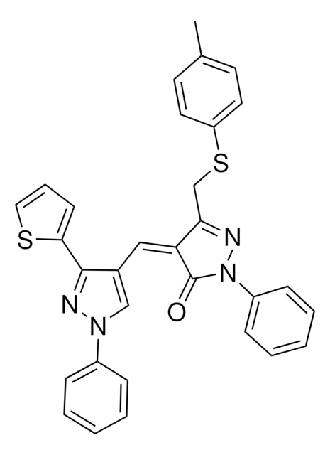 (4Z)-5-{[(4-METHYLPHENYL)SULFANYL]METHYL}-2-PHENYL-4-{[1-PHENYL-3-(2-THIENYL)-1H-PYRAZOL-4-YL]METHYLENE}-2,4-DIHYDRO-3H-PYRAZOL-3-ONE AldrichCPR