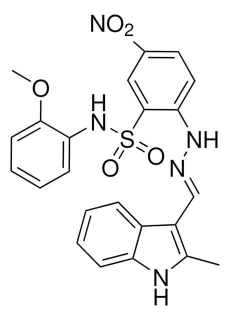 N-(2-METHOXY-PHENYL)-2-[N'-[1-(2-METHYL-1H-INDOL-3-YL)-METH-(E)-YLIDENE]-HYDRAZINO]-5-NITRO-BENZENESULFONAMIDE AldrichCPR