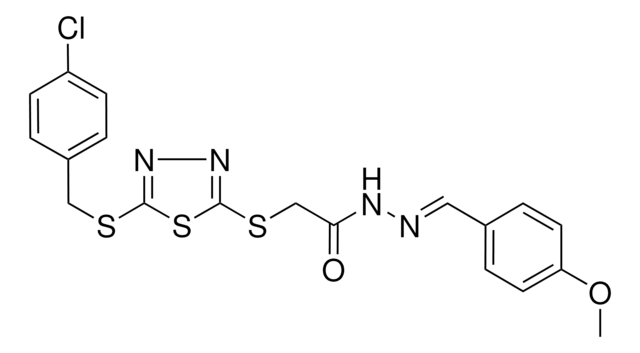 2-({5-[(4-CHLOROBENZYL)SULFANYL]-1,3,4-THIADIAZOL-2-YL}SULFANYL)-N'-[(E)-(4-METHOXYPHENYL)METHYLIDENE]ACETOHYDRAZIDE AldrichCPR