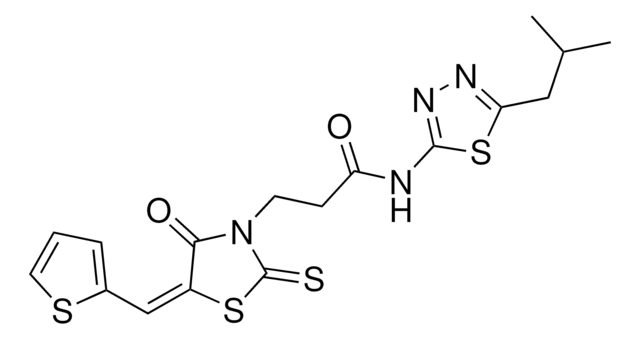 N-(5-ISOBUTYL-1,3,4-THIADIAZOL-2-YL)-3-[(5E)-4-OXO-5-(2-THIENYLMETHYLENE)-2-THIOXO-1,3-THIAZOLIDIN-3-YL]PROPANAMIDE AldrichCPR