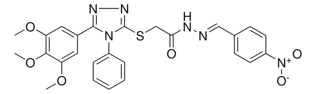 N'-[(E)-(4-NITROPHENYL)METHYLIDENE]-2-{[4-PHENYL-5-(3,4,5-TRIMETHOXYPHENYL)-4H-1,2,4-TRIAZOL-3-YL]SULFANYL}ACETOHYDRAZIDE AldrichCPR