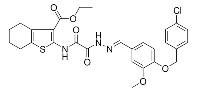 ETHYL 2-{[((2E)-2-{4-[(4-CHLOROBENZYL)OXY]-3-METHOXYBENZYLIDENE}HYDRAZINO)(OXO)ACETYL]AMINO}-4,5,6,7-TETRAHYDRO-1-BENZOTHIOPHENE-3-CARBOXYLATE AldrichCPR