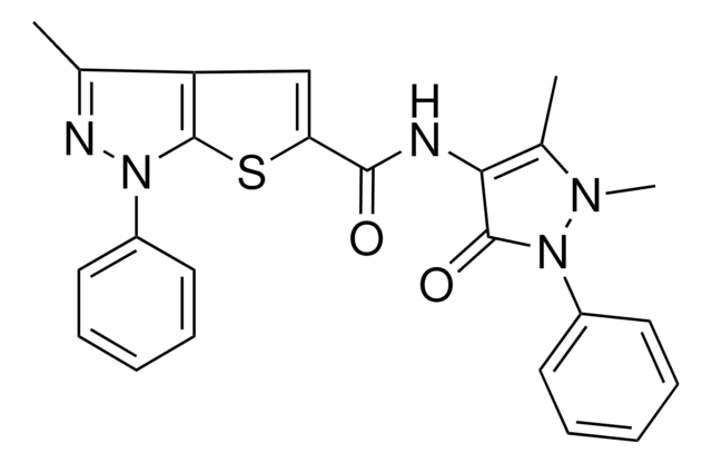 N-(1,5-DIMETHYL-3-OXO-2-PHENYL-2,3-DIHYDRO-1H-PYRAZOL-4-YL)-3-METHYL-1-PHENYL-1H-THIENO[2,3-C]PYRAZOLE-5-CARBOXAMIDE AldrichCPR