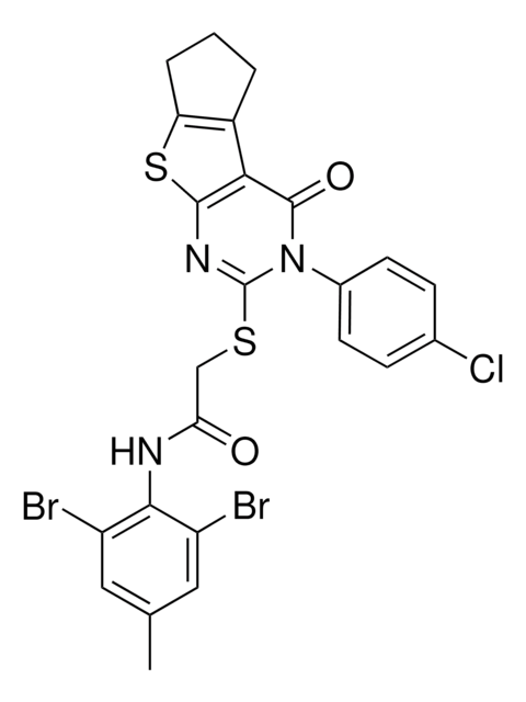 2-{[3-(4-CHLOROPHENYL)-4-OXO-3,5,6,7-TETRAHYDRO-4H-CYCLOPENTA[4,5]THIENO[2,3-D]PYRIMIDIN-2-YL]SULFANYL}-N-(2,6-DIBROMO-4-METHYLPHENYL)ACETAMIDE AldrichCPR