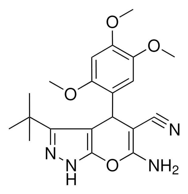 6-AMINO-3-TERT-BUTYL-4-(2,4,5-TRIMETHOXYPHENYL)-1,4-DIHYDROPYRANO[2,3-C]PYRAZOLE-5-CARBONITRILE AldrichCPR