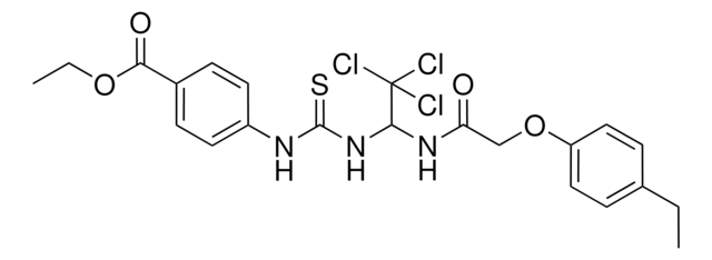 ETHYL 4-({[(2,2,2-TRICHLORO-1-{[(4-ETHYLPHENOXY)ACETYL]AMINO}ETHYL)AMINO]CARBOTHIOYL}AMINO)BENZOATE AldrichCPR