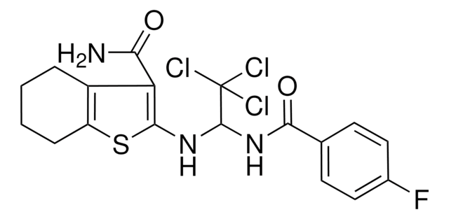 2-({2,2,2-TRICHLORO-1-[(4-FLUOROBENZOYL)AMINO]ETHYL}AMINO)-4,5,6,7-TETRAHYDRO-1-BENZOTHIOPHENE-3-CARBOXAMIDE AldrichCPR