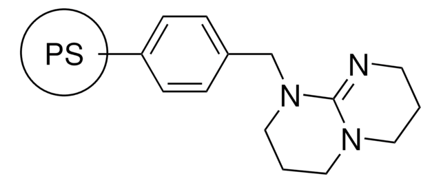 1,5,7-Triazabicyclo[4.4.0]dec-5-en gebunden an Polystyrol, vernetzt mit 2% DVB 200-400&#160;mesh, extent of labeling: 2.6&#160;mmol/g loading, 2&#160;% cross-linked with divinylbenzene