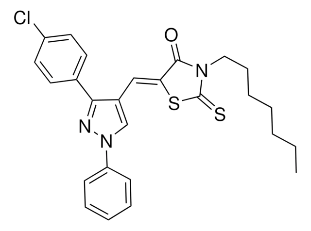 (5Z)-5-{[3-(4-CHLOROPHENYL)-1-PHENYL-1H-PYRAZOL-4-YL]METHYLENE}-3-HEPTYL-2-THIOXO-1,3-THIAZOLIDIN-4-ONE AldrichCPR