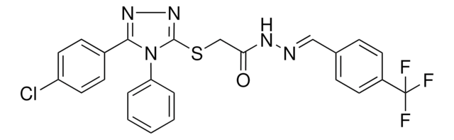 2-{[5-(4-CHLOROPHENYL)-4-PHENYL-4H-1,2,4-TRIAZOL-3-YL]SULFANYL}-N'-{(E)-[4-(TRIFLUOROMETHYL)PHENYL]METHYLIDENE}ACETOHYDRAZIDE AldrichCPR