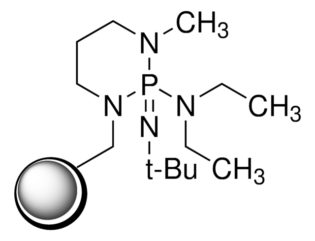 2-tert-Butylimino-2-diethylamino-1,3-dimethylperhydro-1,3,2-diazaphosphorin, polymergebunden 200-400&#160;mesh, extent of labeling: 2.0-2.5&#160;mmol/g loading, 1&#160;% cross-linked